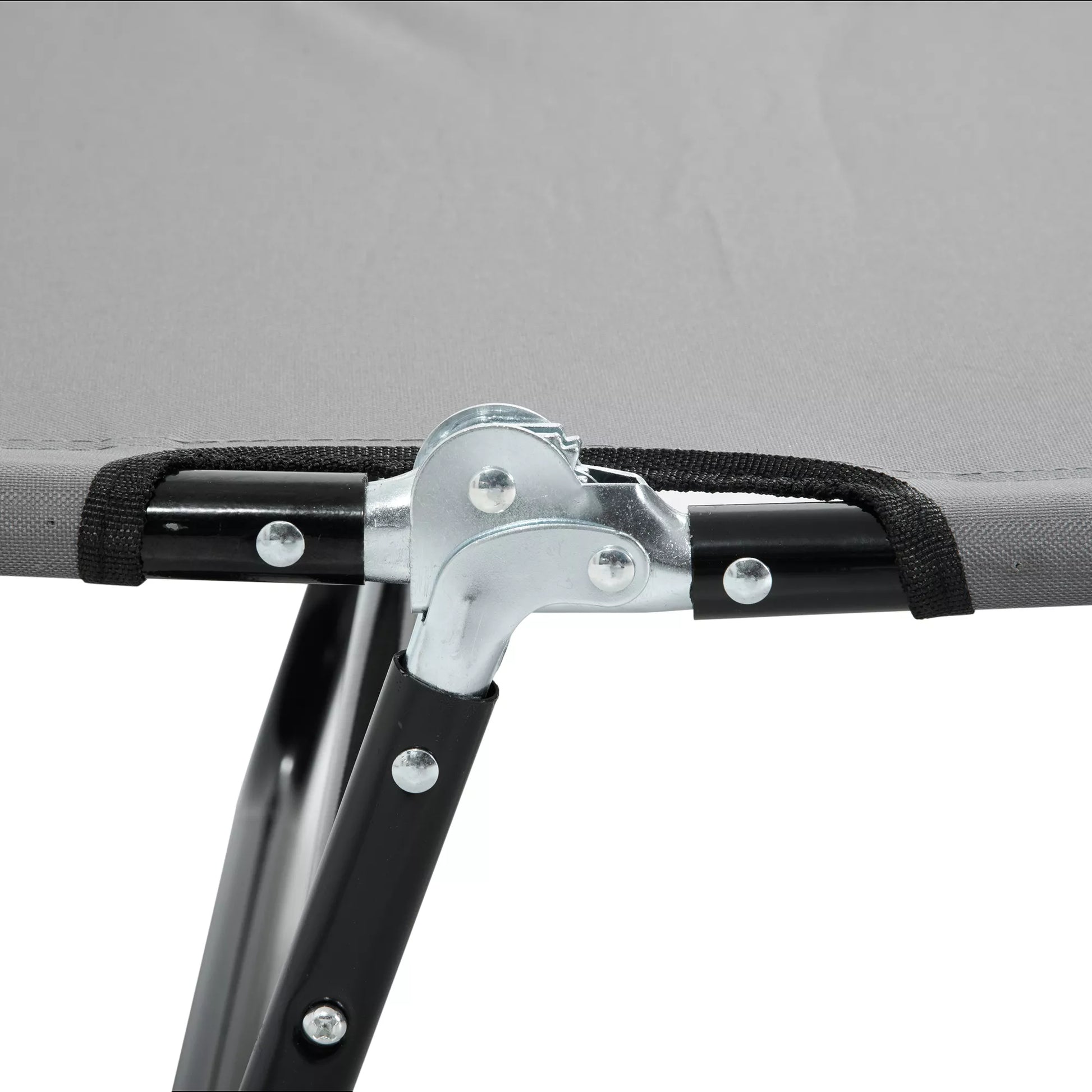 Gultas, 5 pakopų reguliuojamas atlošas, greitai džiūstantis, metalinis rėmas, 188 x 56 x 28 cm, pilkos spalvos