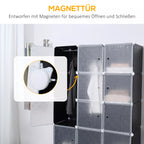 Modulinės drabužių spintos magnetinės durelės detalė