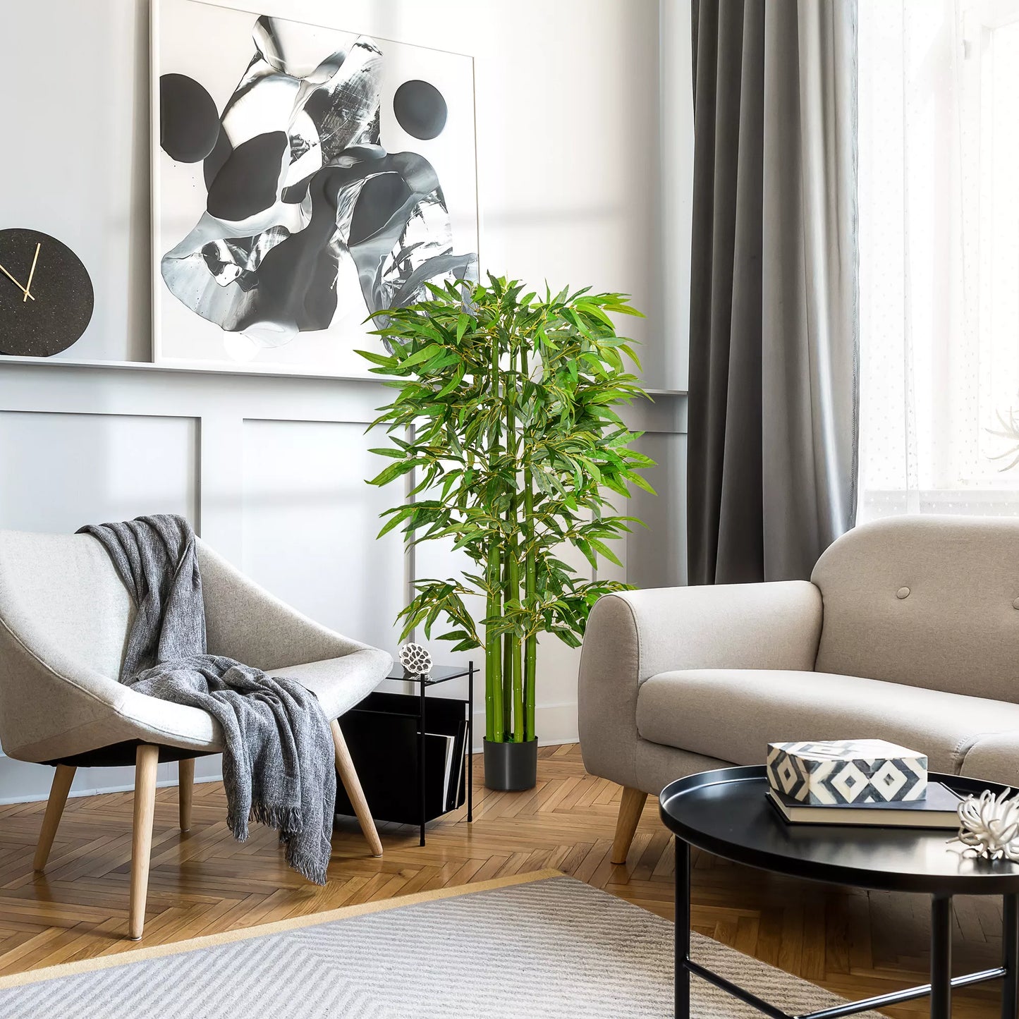 Dirbtinis bambukas, didelis 160 cm, dirbtinis augalas, plastmasinis dirbtinis augalas vazone, dirbtinis augalas kaip tikras, skirta svetainei, miegamajam, biurui, sodui, moderni dekoracija, dovana