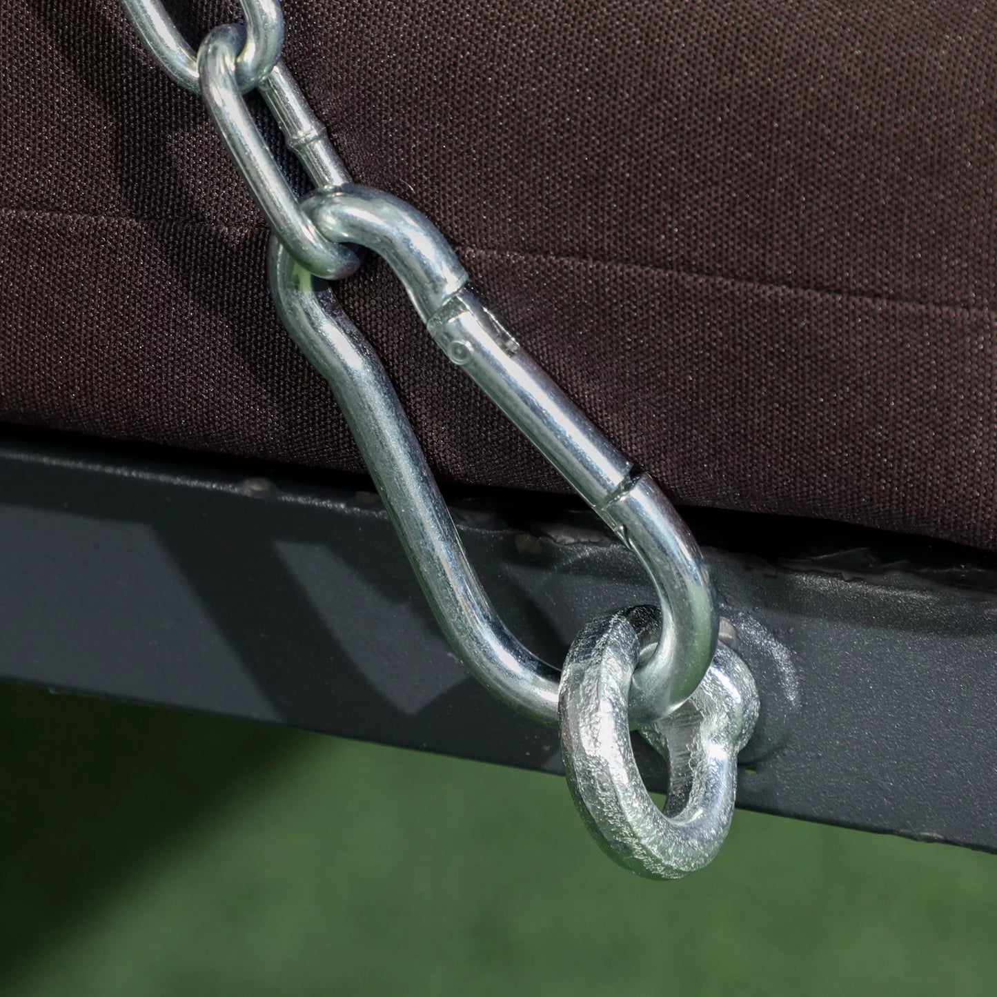 Sodo sūpynės su stogeliu, für 3 Personen, verstellbares Sonnendach, bis 270 kg, braun, 198 x 118 x 168 cm