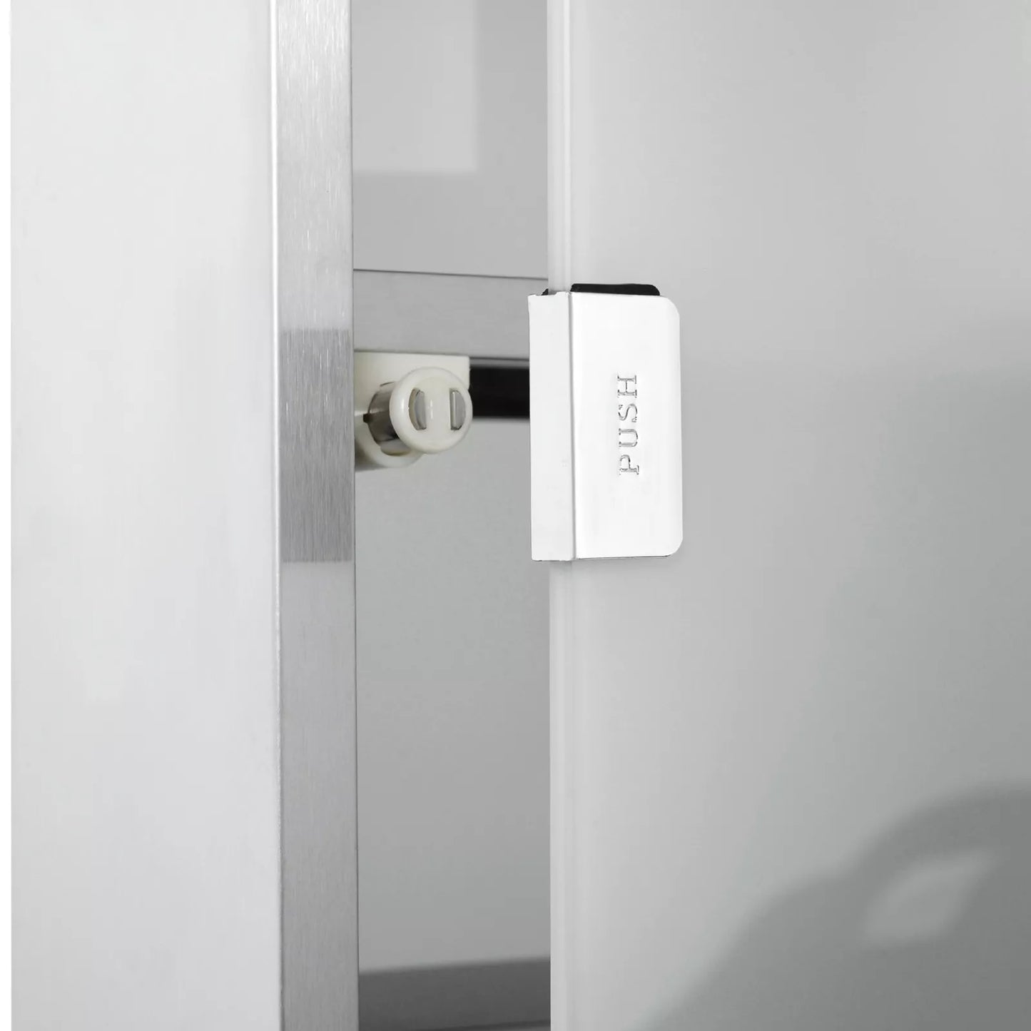 Nerūdijančio plieno vaistinėlė, užrakinama vaistų spintelė su 4 skyreliais, stiklinėmis durelėmis medikamentams laikyti, 30 x 12 x 60 cm