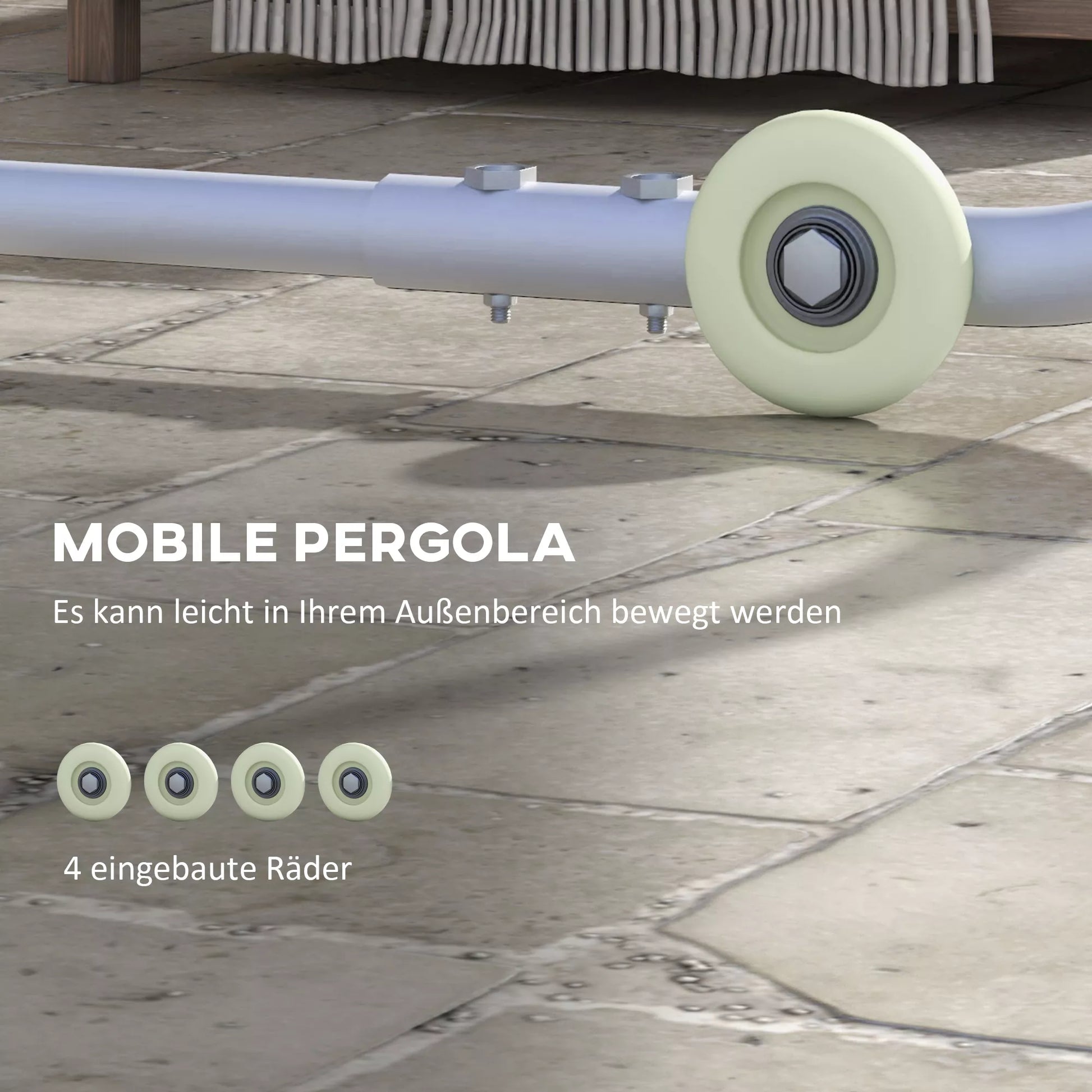 Mobilus paviljonas su ratukais, su smėlio maišais, metaliniu rėmu, 3x3 m, pilkos spalvos