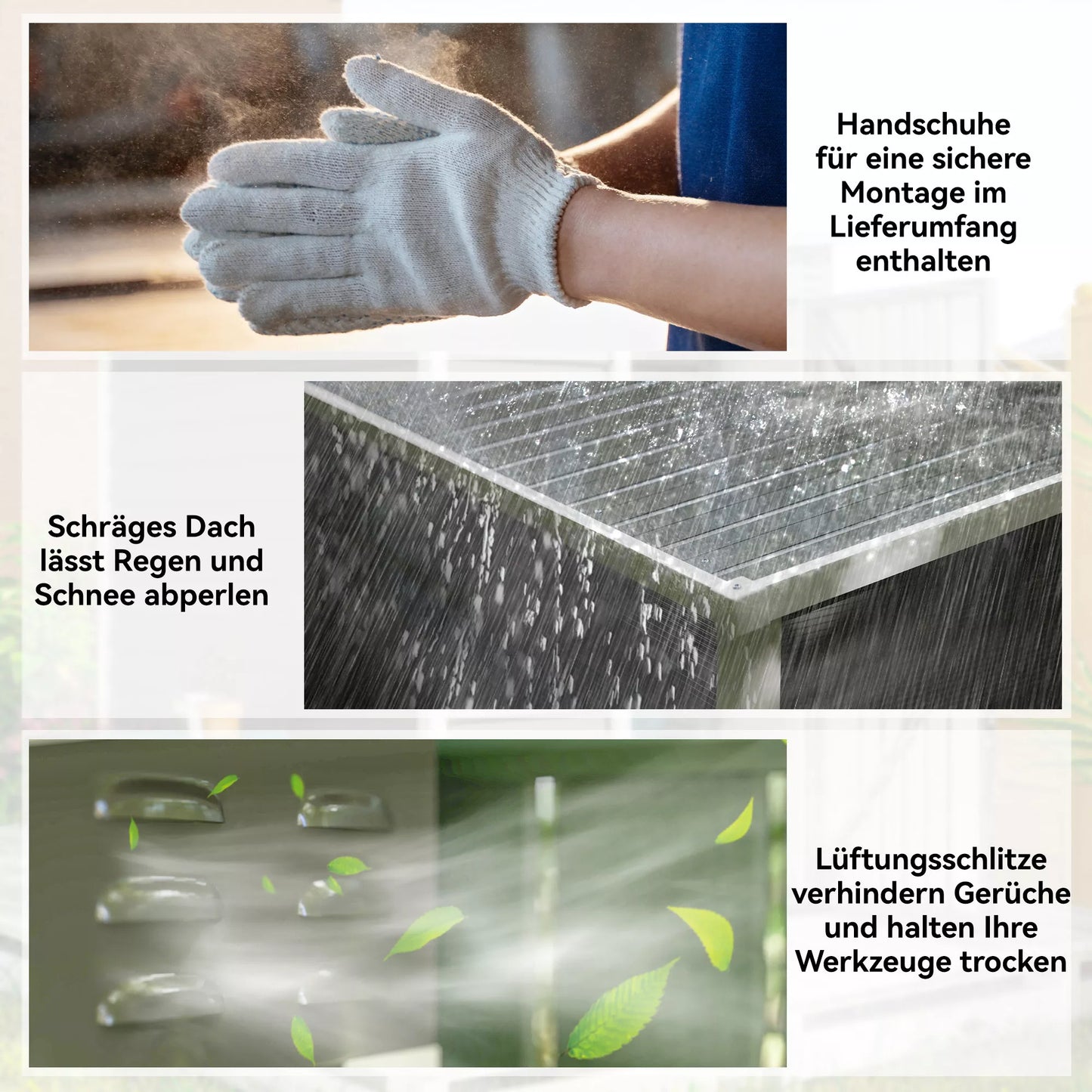 Metalo sodo namelis, cinkuotas plienas, užrakinamos durys, lengvas montavimas, 142 x 184 x 165/181 cm, pilkos spalvos