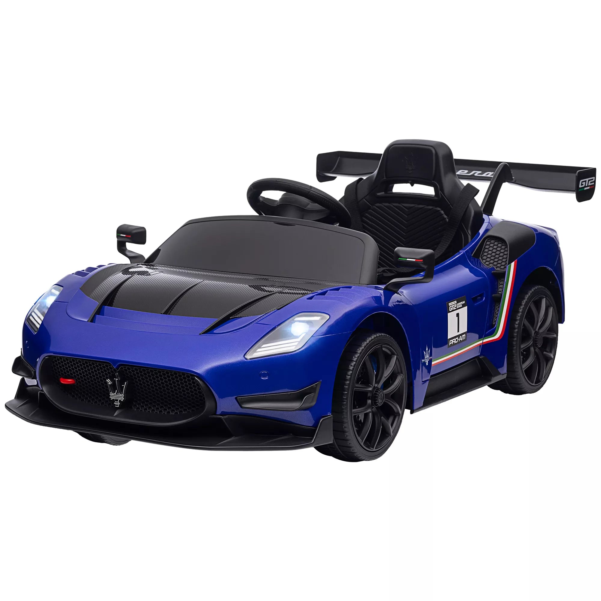 Elektrinis vaikų automobilis 12 V, licencijuotas, nuotolinio valdymo pultas, amortizuojantys ratai, mėlynas, 115 x 60 x 45 cm