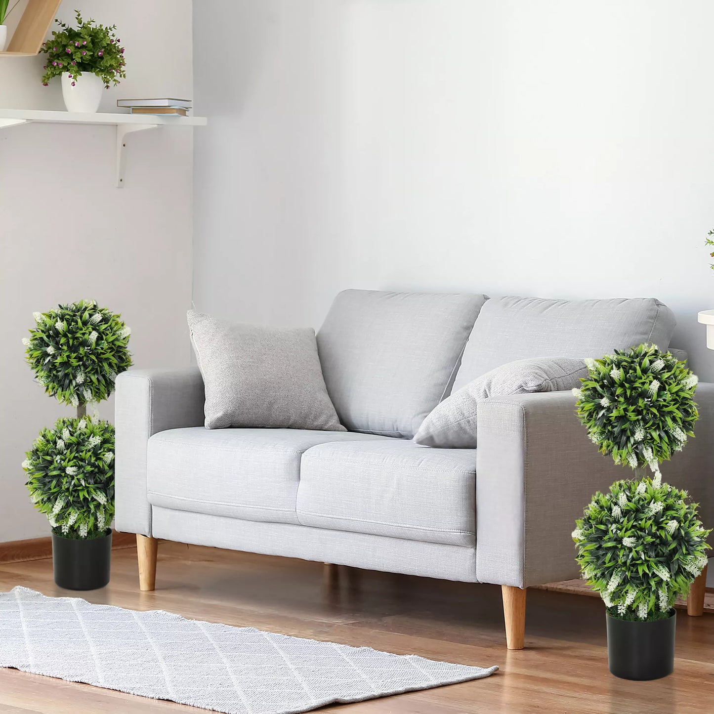 2 vnt. rinkinys Dirbtiniai augalai, UV spinduliams atsparūs dirbtiniai augalai vazone, 70 cm kambariniai augalai svetainei, sodui