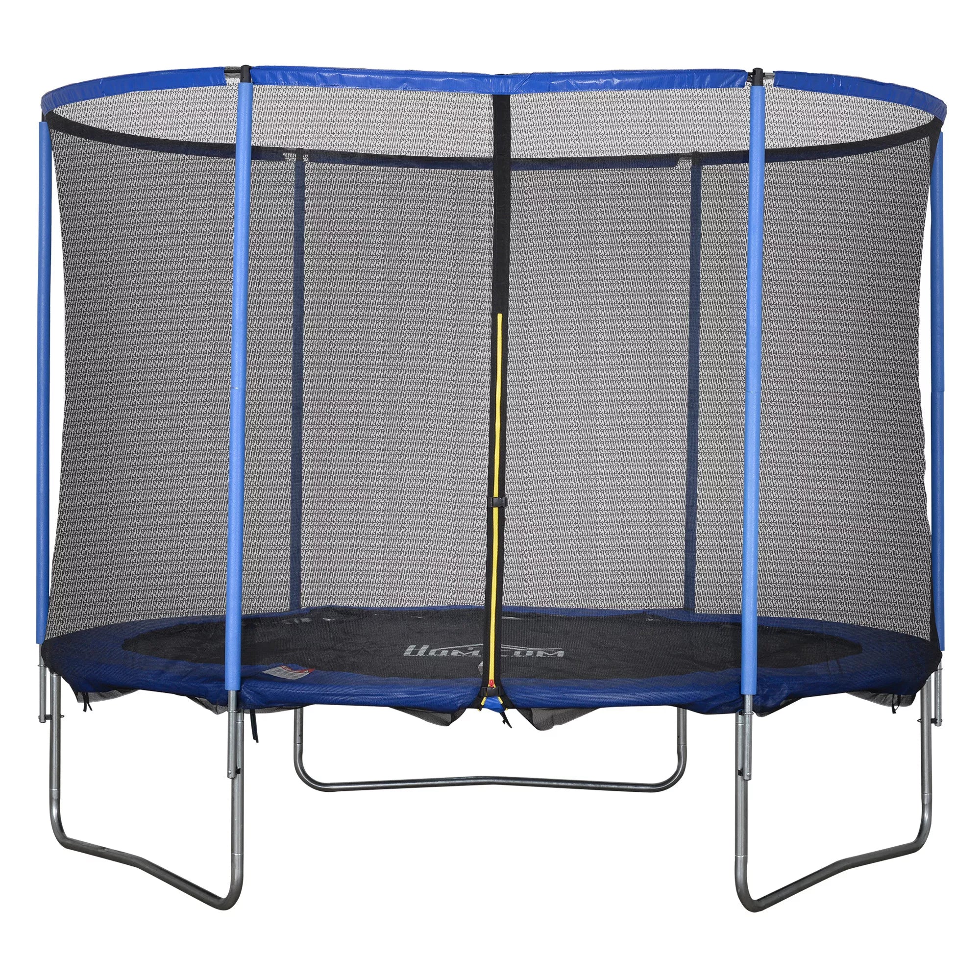 Batutas su apsauginiu tinklu Sodo batutas, skirtas naudoti viduje ir lauke Fitneso batutas paaugliams ir suaugusiems Plieninis Mėlynas + juodas iki 113,6 kg Ø305 x 248H cm