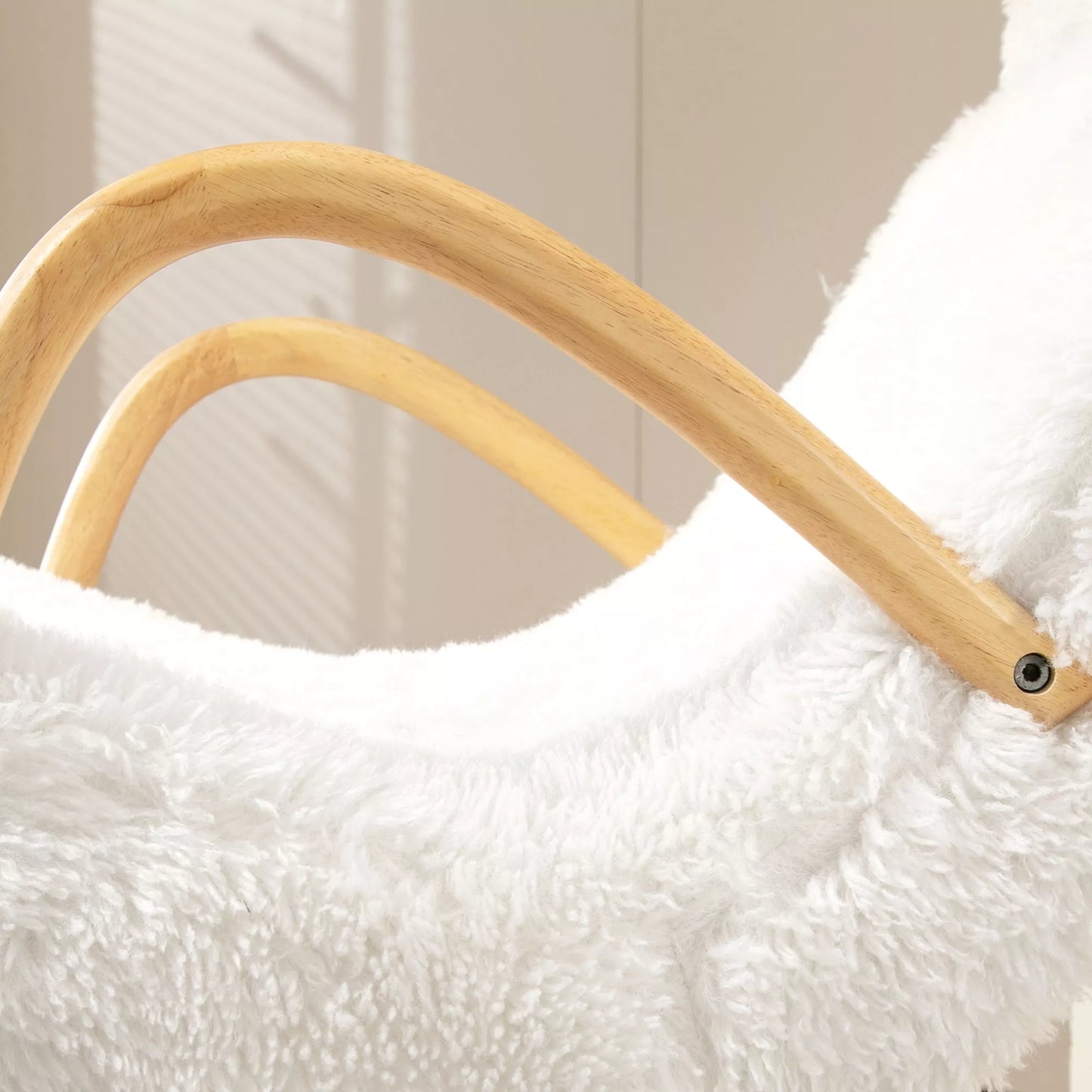 Supamasis krėslas, reguliuojama galvos atrama, minkštas paminkštinimas, 58x114x109 cm, Balta