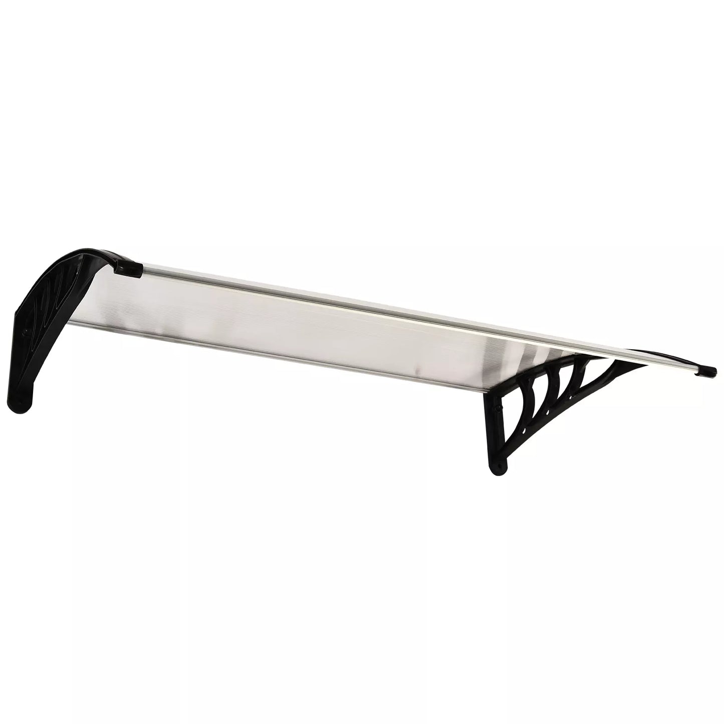 Stogelis virš durų 75 x 120 cm, vienšlaitis stogelis, polikarbonatinis, baltas