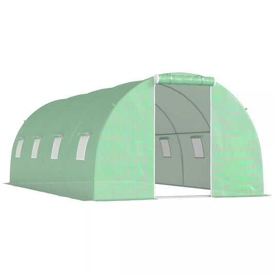 Plėvelinis šiltnamis (įeinamas), 8 langai su tinkleliu, plieninis rėmas, 6x3x2 m