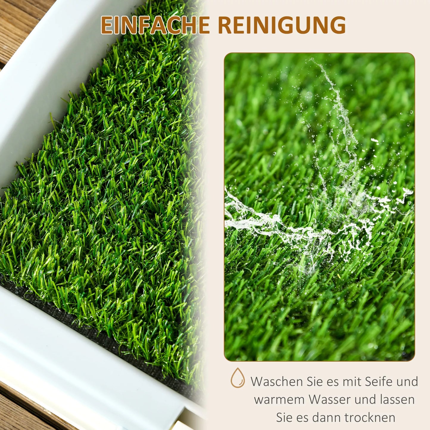 Šunų tualetas, šuniukų tualetas, 2 sluoksnių, dirbtinė veja, daugkartinio naudojimo, 63 x 48.5 x 6 cm, žalias + baltas