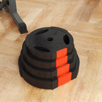 4 vnt. svorių plokščių rinkinys treniruotėms, sporto salėms, namų treniruotėms, jėgos treniruotėms, 2 x 7,5 kg ir 2 x 5 kg, juodos spalvos