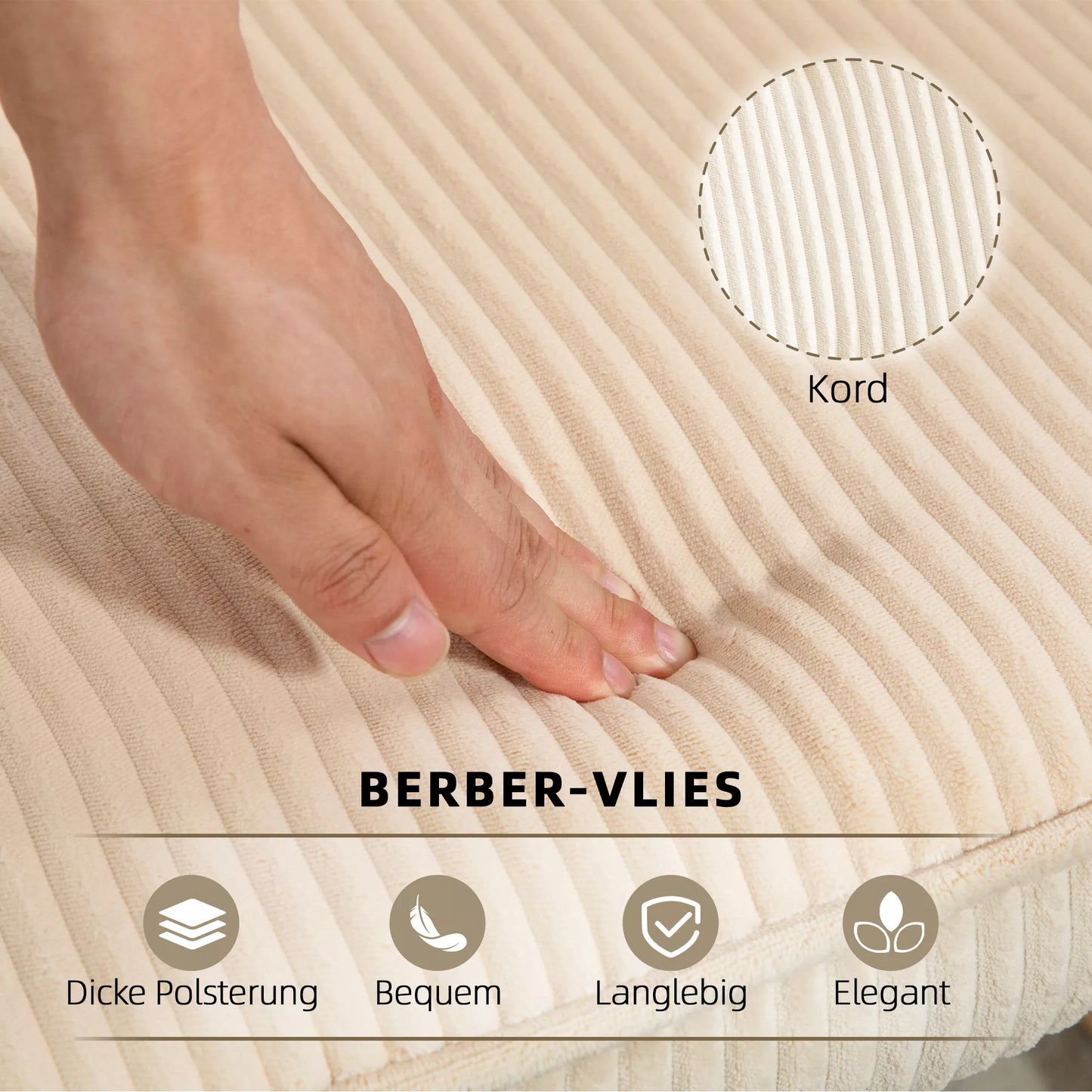 Vintage supamasis krėslas, išlenkti slidės, storas paminkštinimas, bukmedis ir plienas, smėlio spalvos