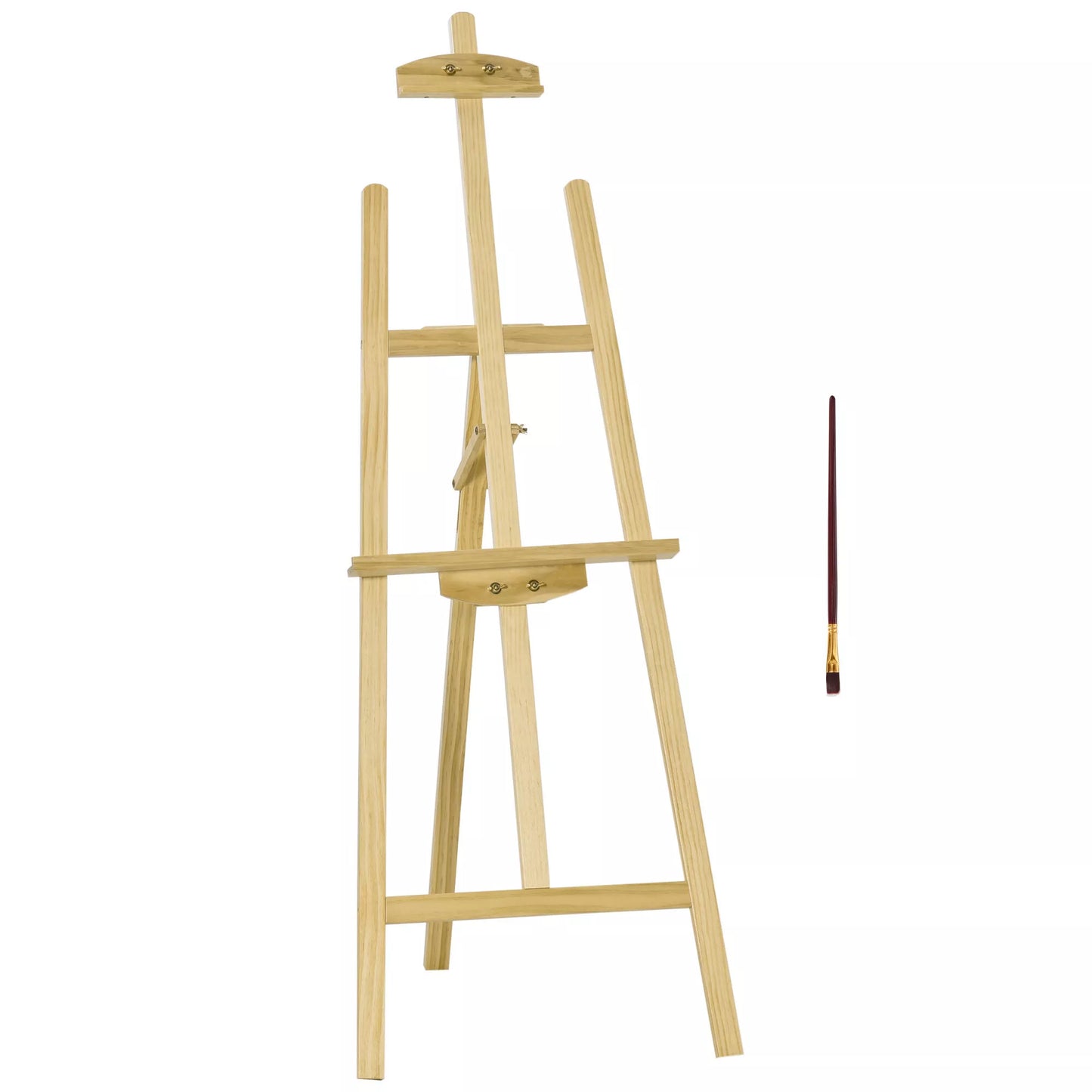 Medinis molbertas, 134,5 cm aukščio, skirtas iki 108 cm aukščio drobėms. Lauko, studijos molbertas tapybai, piešiniams, vestuvėms, parodoms. Natūralus medis.