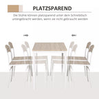 Kėdės pastumiamos po stalu vietai taupyti