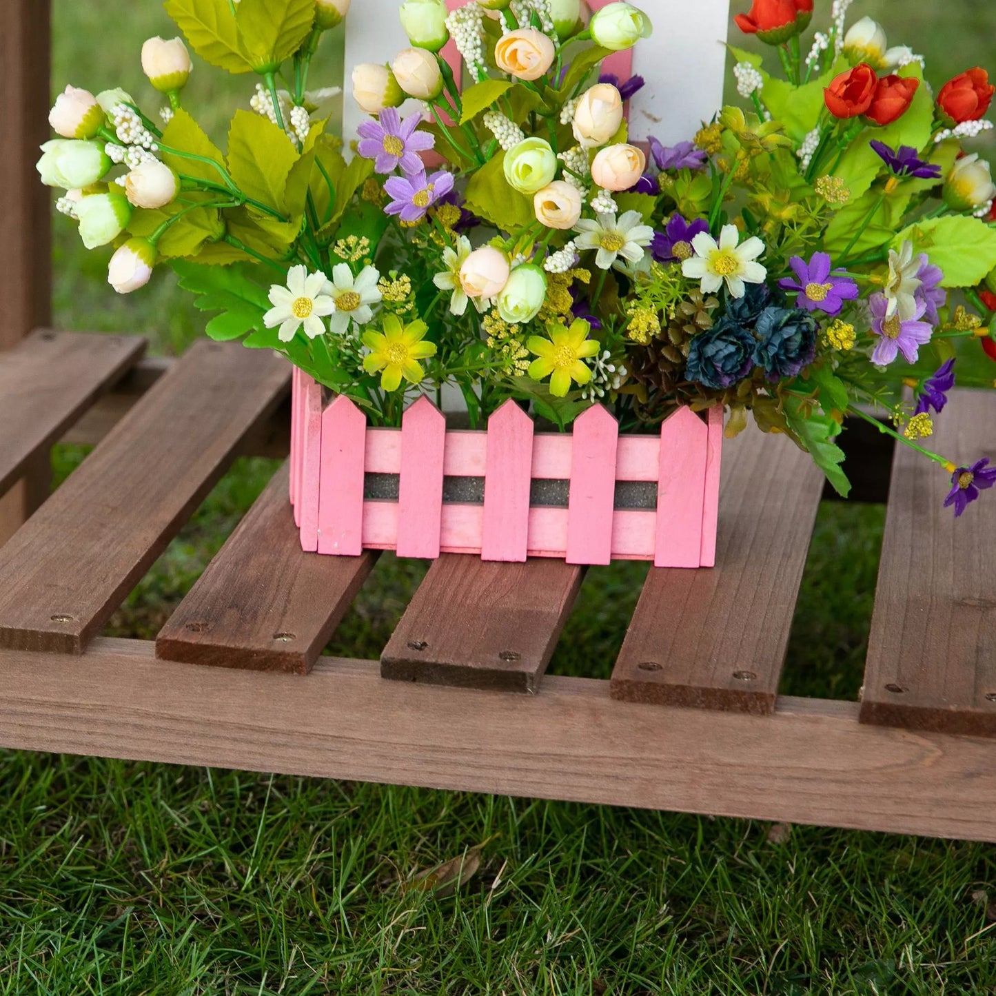 Pakeltas lyselių sodinimo dėžė su 8 atskirtais skyreliais, sulankstoma lentyna, gėlių dėžė, vazonas, prieskoninių augalų lysvė, rudos spalvos, iš masyvmedžio, 123 x 54 x 80 cm