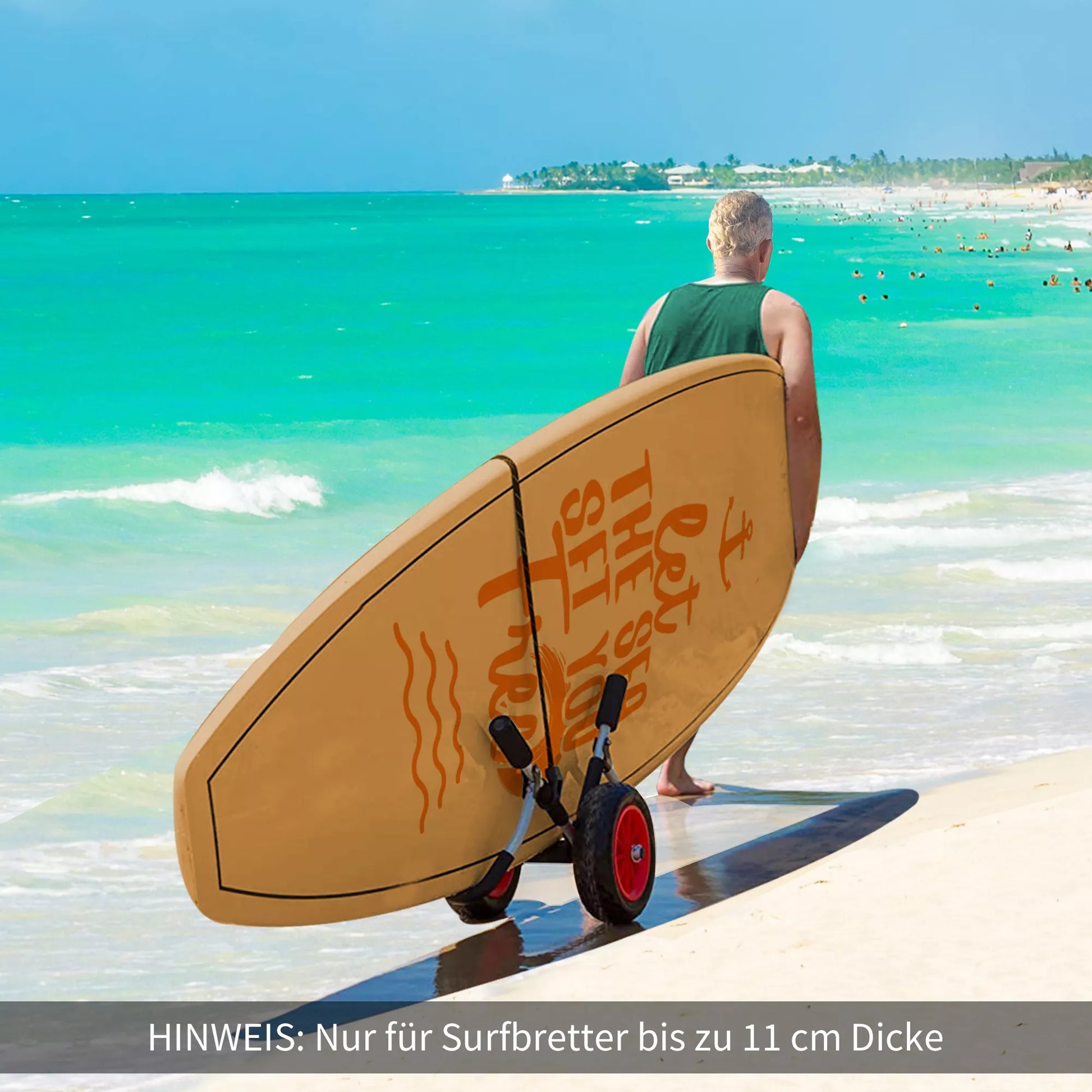 Surfwagen sulankstomas iki 45 kg AluTransportwagen Kajakwagen sulankstomas paminkštintas dirbtinės odos ratai Boatwagen Surfwagen Boatstrailer Trolley for Surfbrett Board Schlauchboot