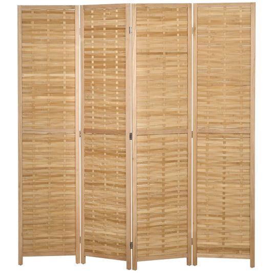 4 dalių sulankstoma kambario pertvara, 160 x 170 cm, bambukinė, skirta svetainei, miegamajam, natūrali