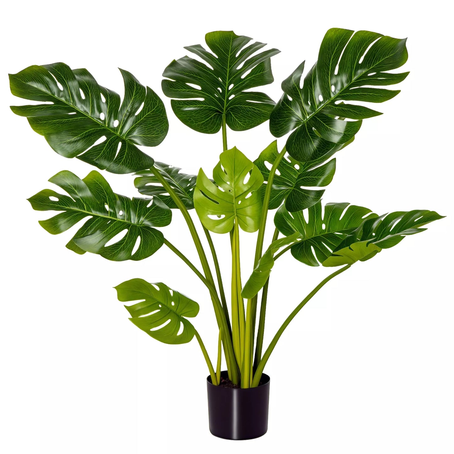 Dirbtiniai augalai 110 cm, dirbtinė Monstera vazone, dirbtinis medis, kambarinių augalų, dekoratyvinis, biuro augalas, plastikiniame vazone, vidaus ir lauko