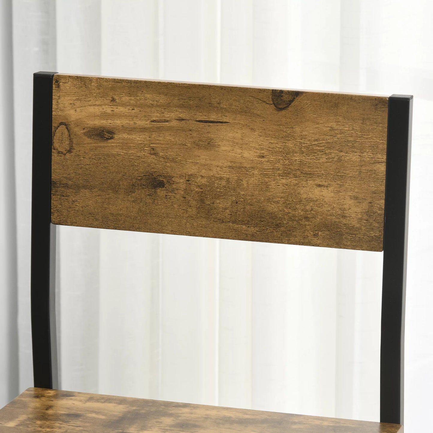 3 dalių baro komplektas, aukštas staliukas, 2 kėdės, MDF, metalinis rėmas, atsparus vandeniui, rudas