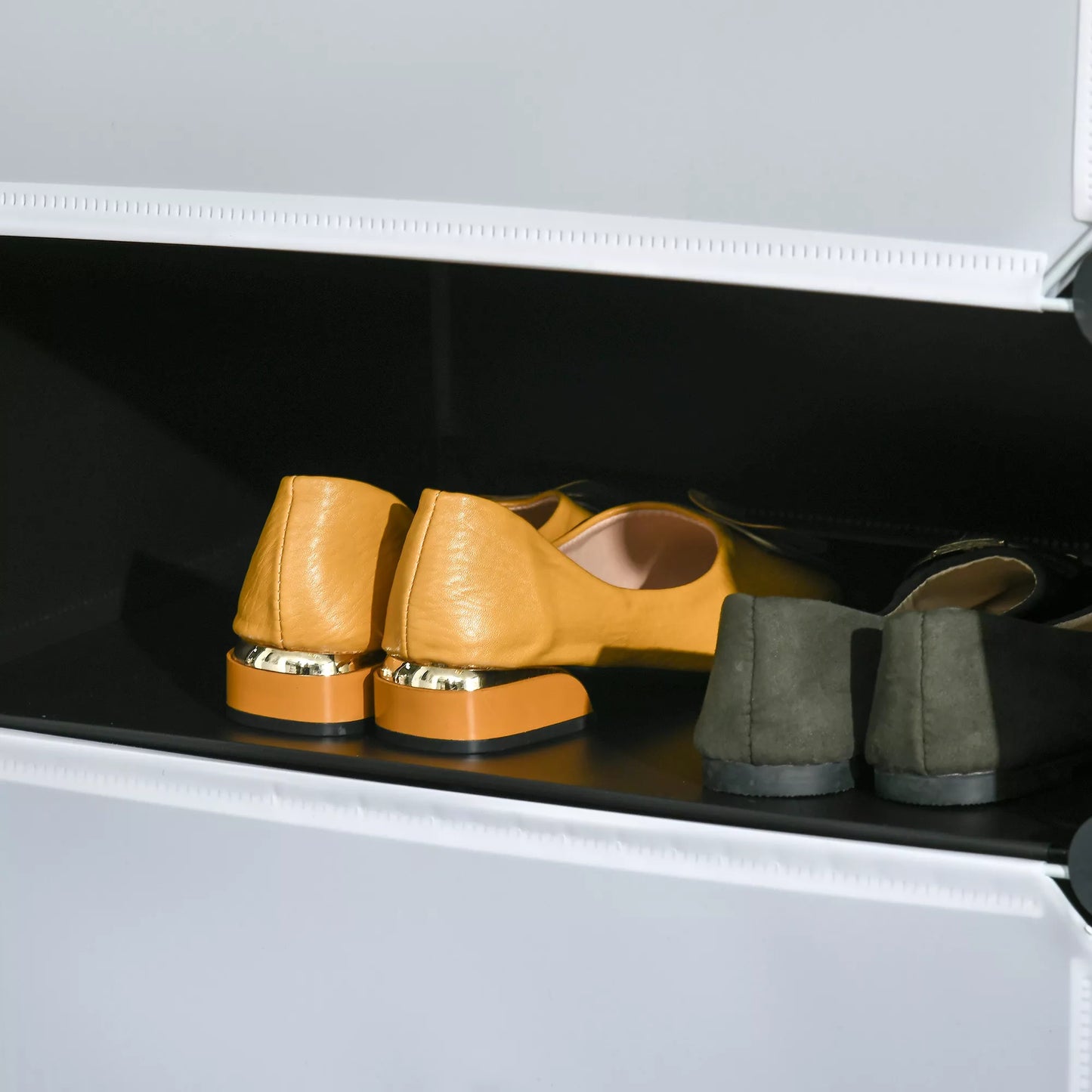 Modulinė batų lentyna 6 poroms, 49 cm x 36,5 cm x 108 cm, Juoda