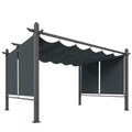 Terasos pergola su ištraukiamu stogu – 392 × 297 × 225 cm, tamsiai pilka