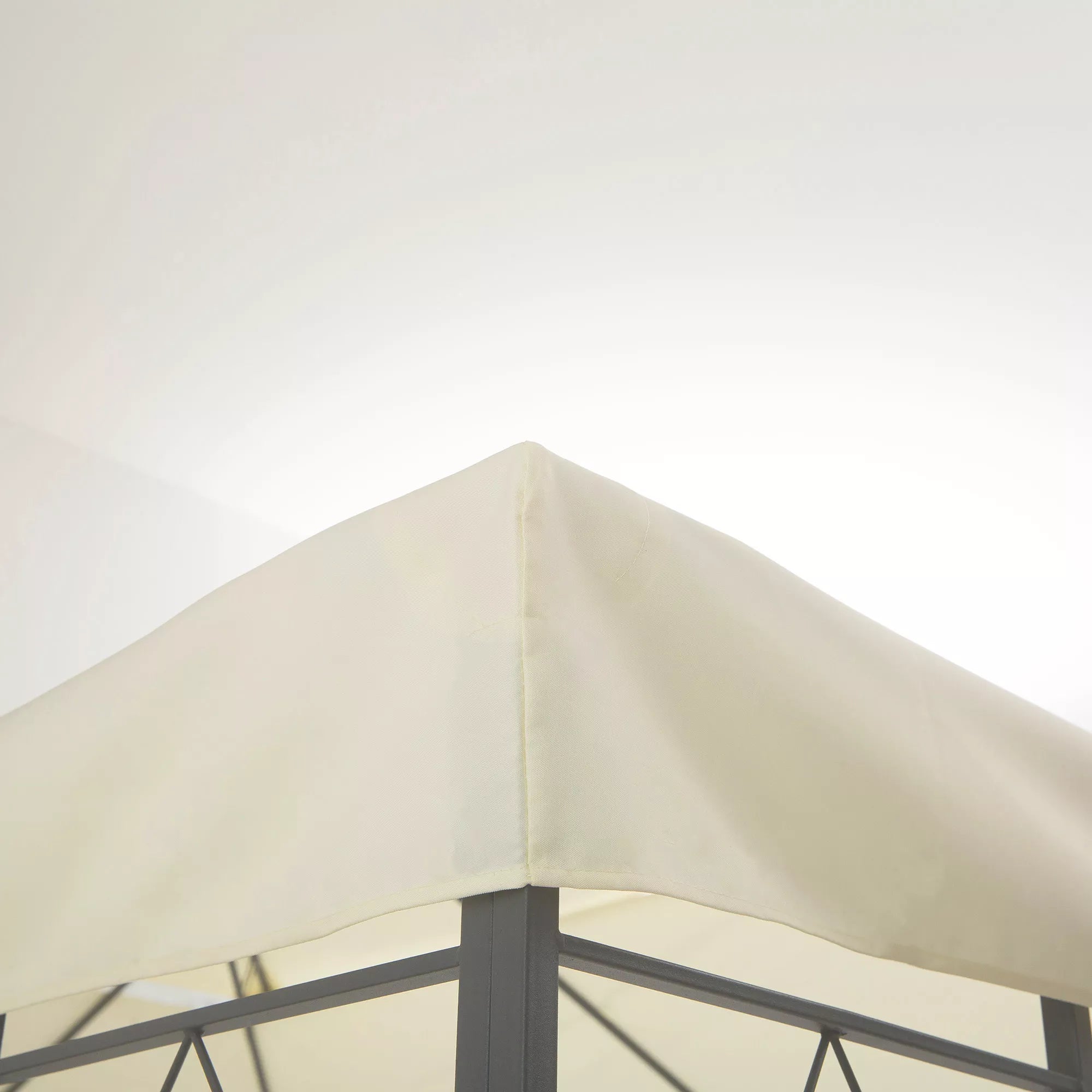 Pavilionui skirtas atsarginis stogas, 3 x 4 m, vandeniui atsparus, su dvigubu stogu, atsarginis apvalkalas sodo paviljonui, atsarginės dalys iš poliesterio audinio, kreminės baltos spalvos
