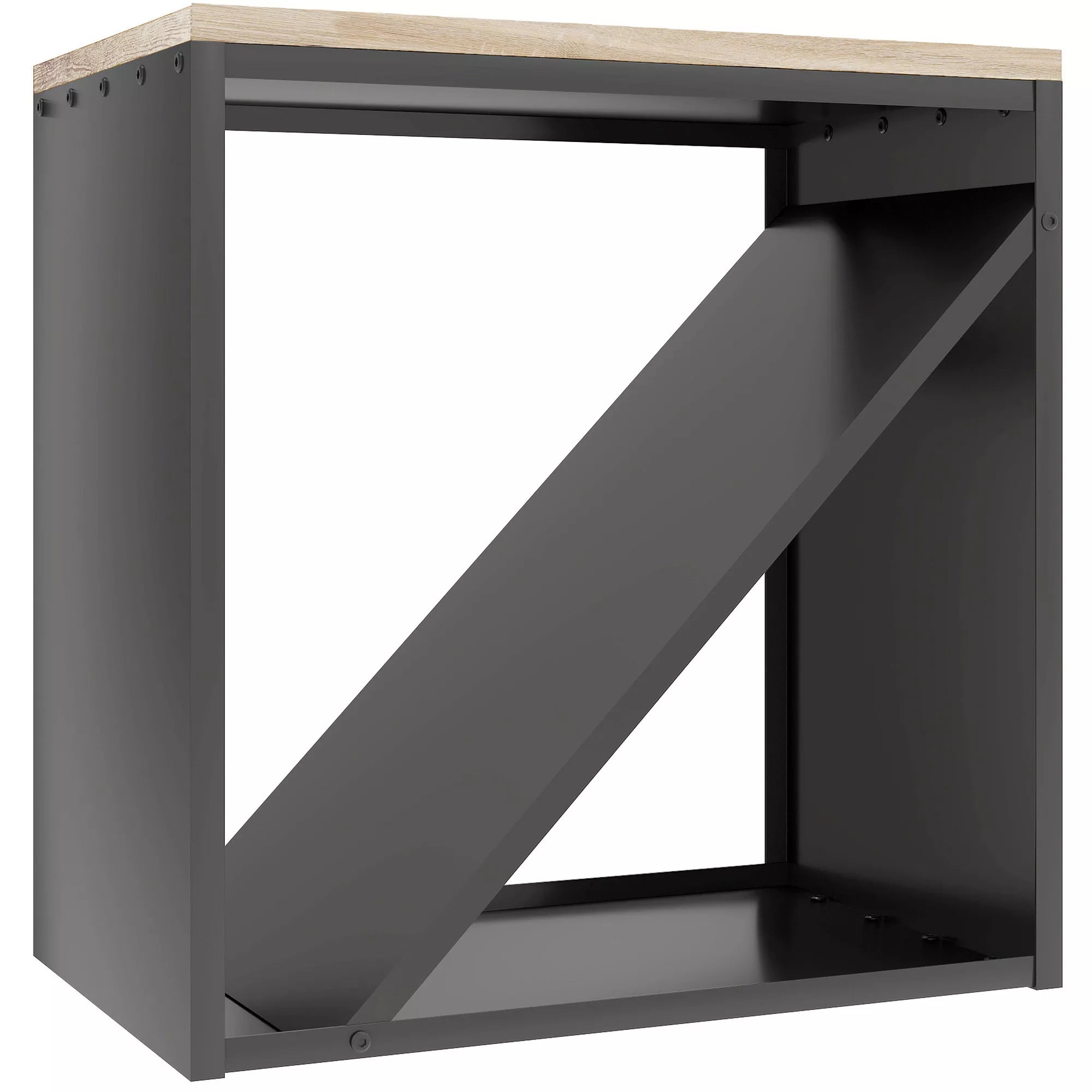 2-in-1 vidinė malkinė 58 x 36 x 60cm paaukštintas malkų stovas su pertvara Metalinis Juodas