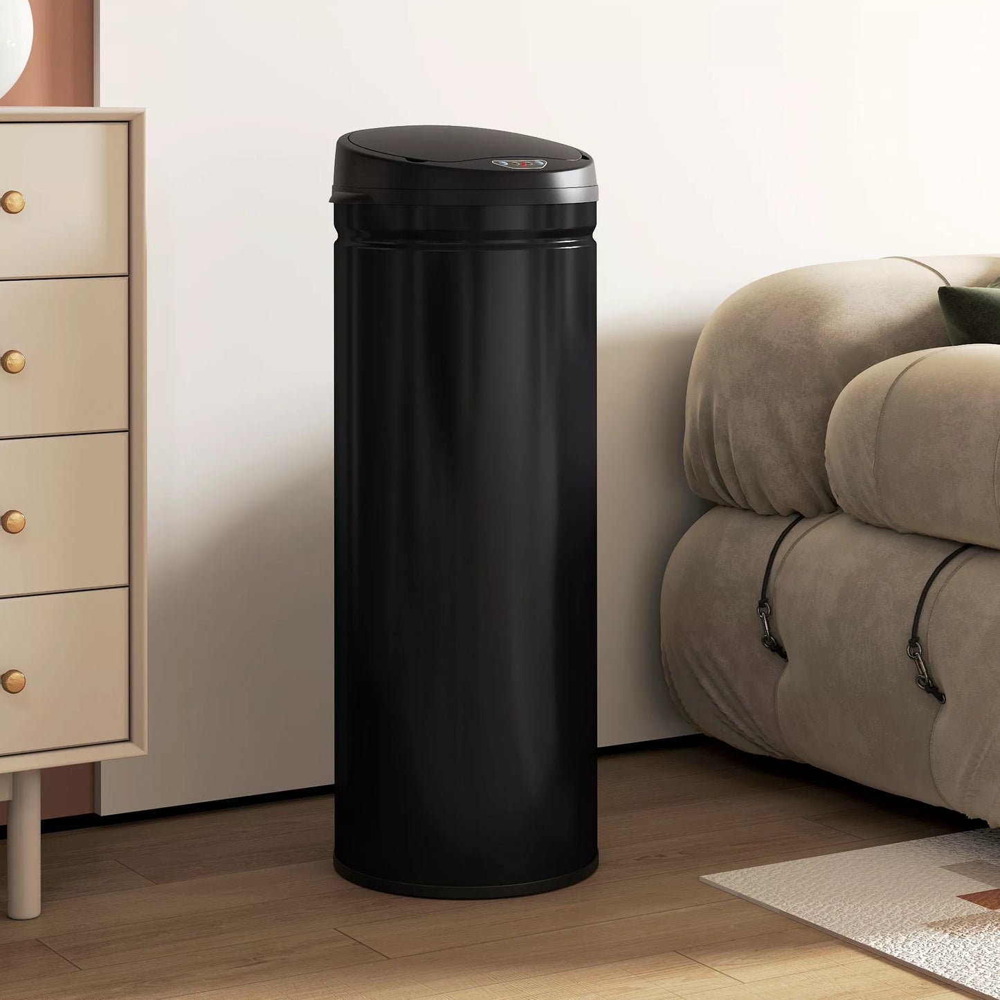 50 litrų sensorinė šiukšliadėžė su švelnaus uždarymo funkcija, bejutiminė šiukšliadėžė iš nerūdijančio plieno higienai virtuvėje