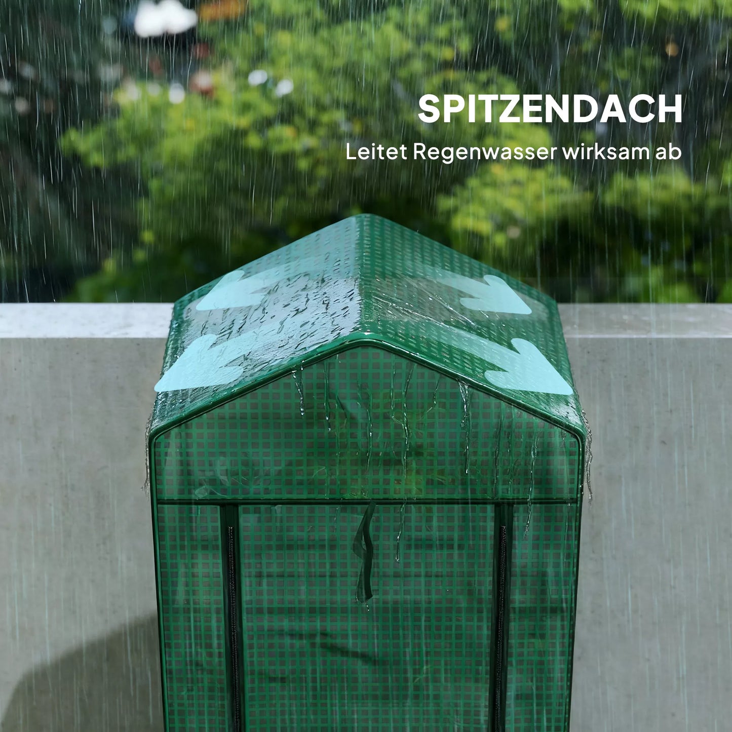 Mini šiltnamis gėlėms ar daržovėms, plienas, plastikas, 69I x 49P x 193A cm, žalias