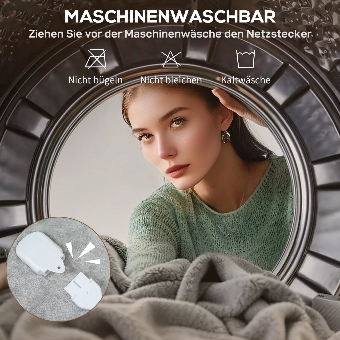 Elektrinė šildanti antklodė 180 x 130 cm su 10 šildymo lygių, 10 valandų laikmačiu, apsauga nuo perkaitimo, LED indikatoriumi