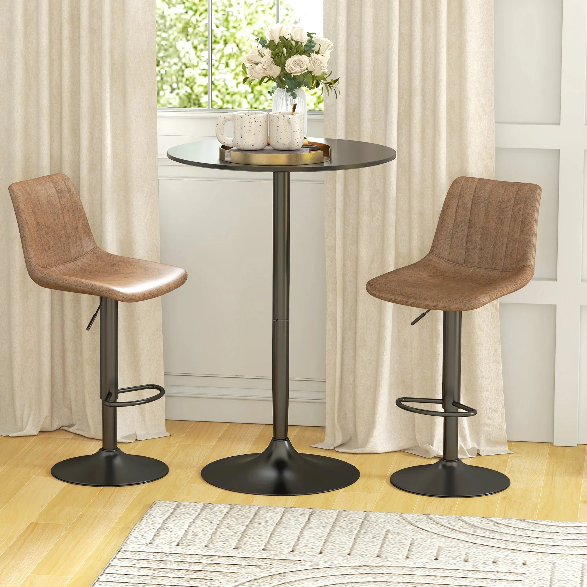 Baro stalas 70 cm MDF plienas virtuvei juodas