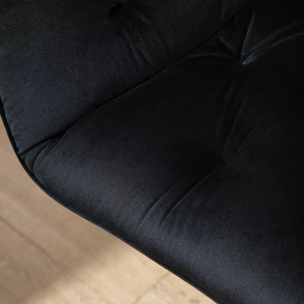 Namų biuro kėdė Rašomojo stalo kėdė su aksomo apmušalu, reguliuojamo aukščio, sukiojama, makiažo kėdė, biuro kėdė, atlaiko iki 120 kg svorį, tinka darbo kambariui, miegamajam Juoda