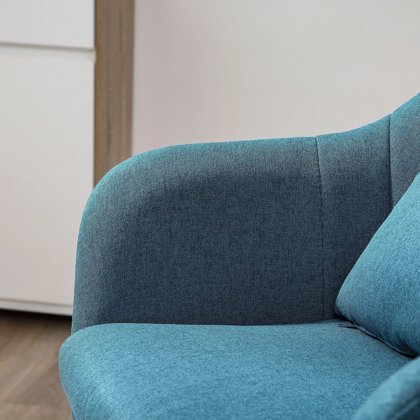 HOMCOM Pasukama kėdė, poliesteris su lininiu audiniu, metalas, 60 x 60 x 79-91 cm, Mėlyna