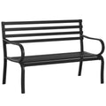 Dvivietė sodo suolelė, atlaikanti 240 kg apkrovą, sodo baldai, tinkami naudoti viduje ir lauke, 127 x 58 x 82 cm, juodos spalvos