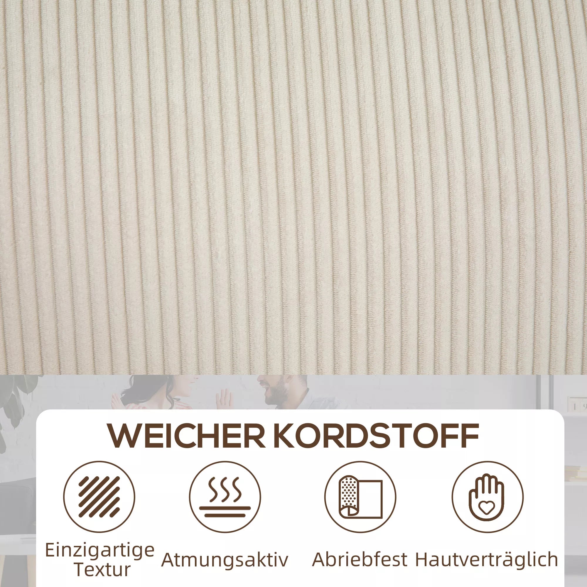 3 vietų sofa su velveto apmušalu, svetainės sofa su spyruokliniu pagrindu, iki 400 kg, 227 x 84 x 87 cm, kreminė balta