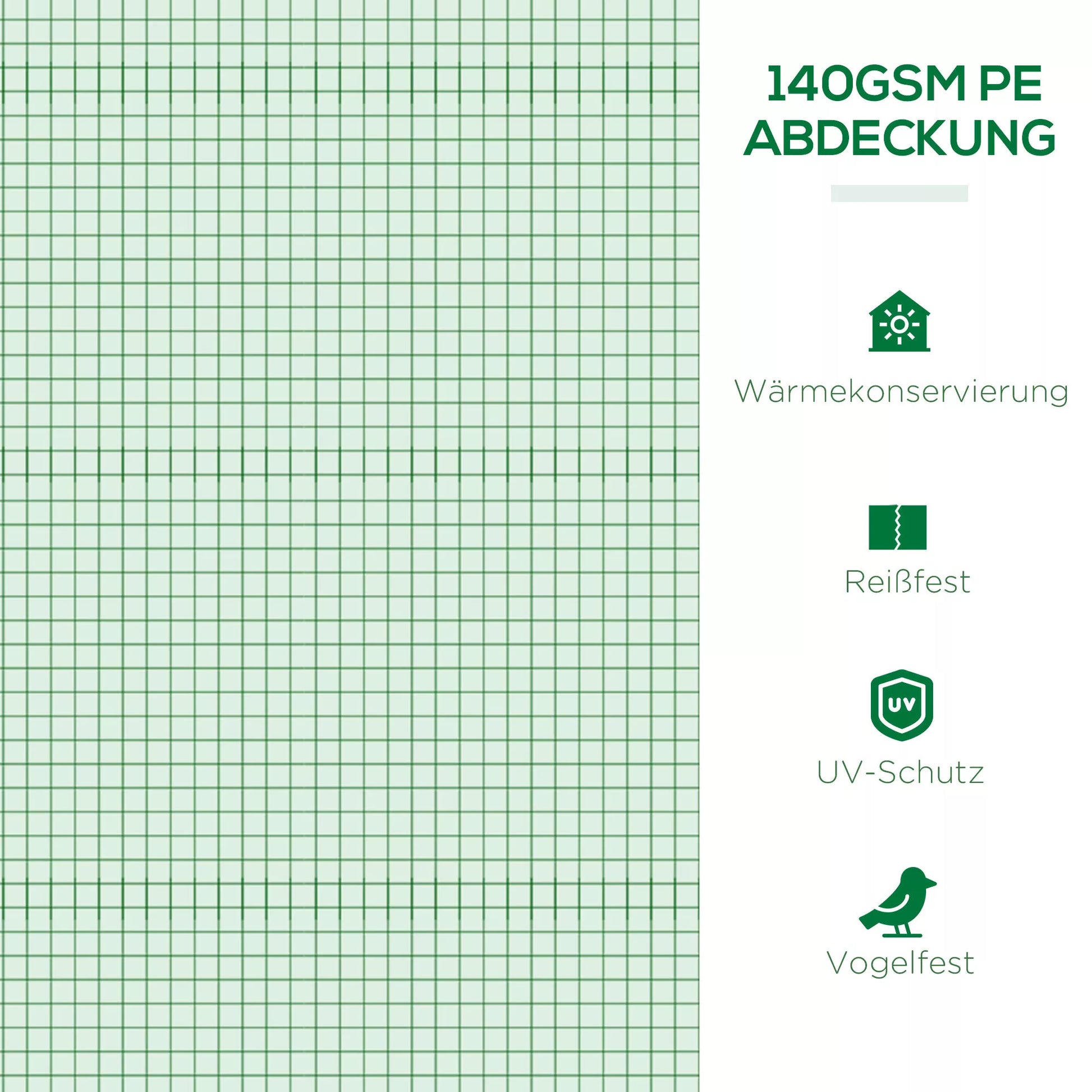 Plėvelės šiltnamis, atsparus oro sąlygoms, atsparus UV spinduliams, plėvelės tunelis, 300 cm x 80 cm x 45 cm, žalias