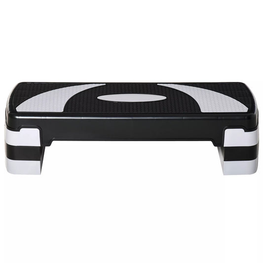 Aerobikos stepperis 3 pakopų, reguliuojamo aukščio, 80 x 31 x 20 cm, Juoda+Pilka