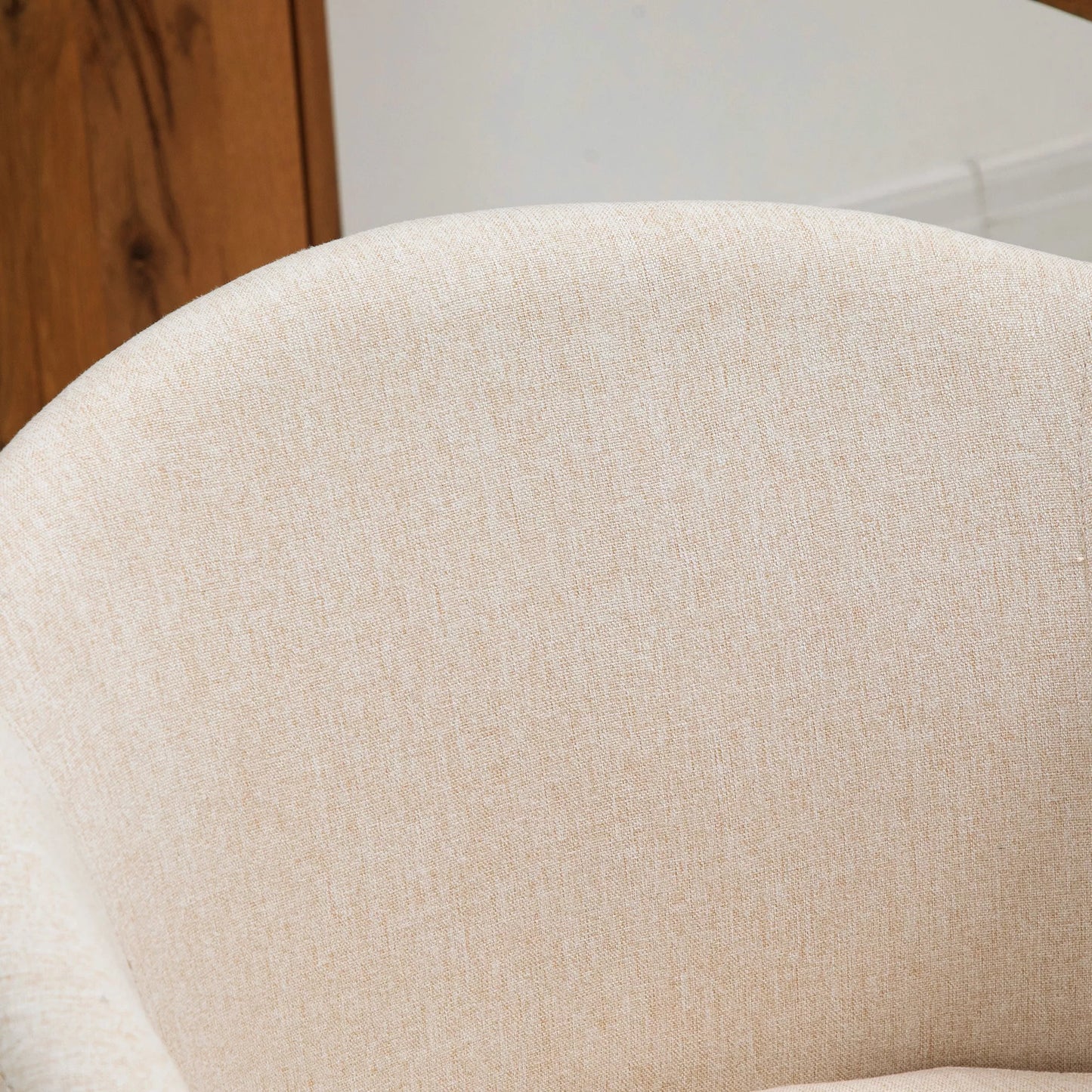 2 vnt. minkštų kėdžių komplektas, skandinaviško dizaino, apmuštos kėdės su medinėmis kojomis, neslystančios pagalvėlės, 150 kg apkrova, smėlio spalvos