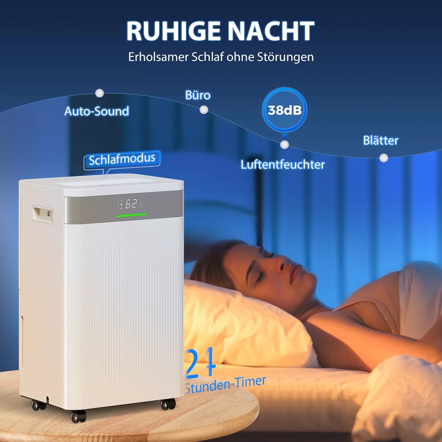 Oro sausintuvas, 4,5 litro talpos bakas, 24 valandų laikmatis, LED ekranas, plastikas, baltas