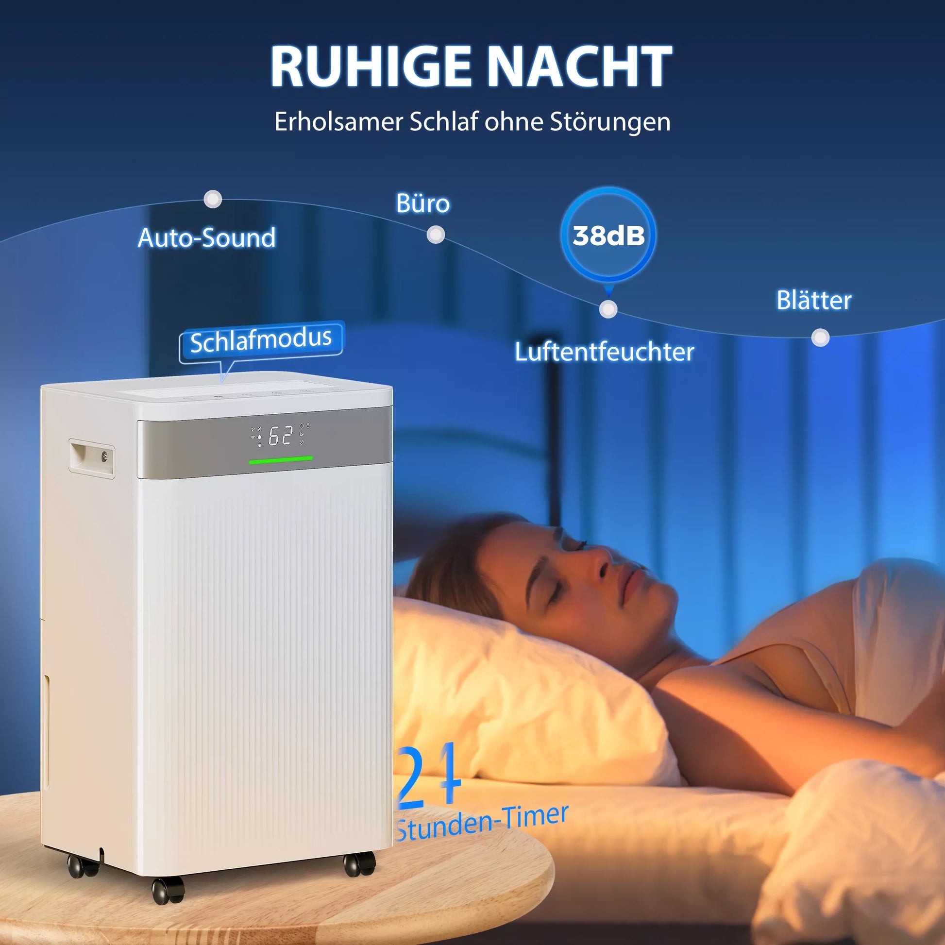 Oro sausintuvas, 4,5 litro talpos bakas, 24 valandų laikmatis, LED ekranas, plastikas, baltas