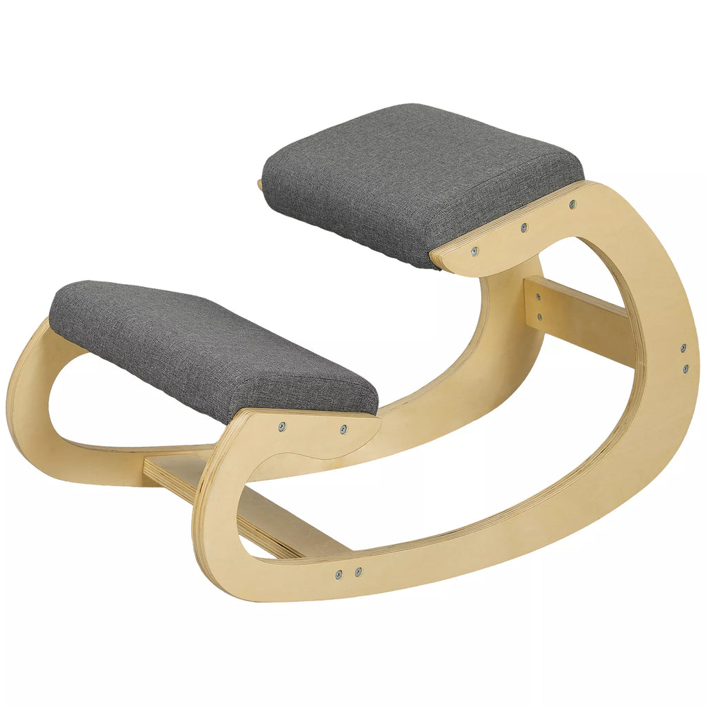 Ergonomiškas, supamasis klūpiklis namų biurui, skirtas laikysenai gerinti, pilkos spalvos