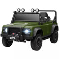 Vaikiškas elektromobilis Land Rover Defender, 37–60 mėn. vaikams, žalias