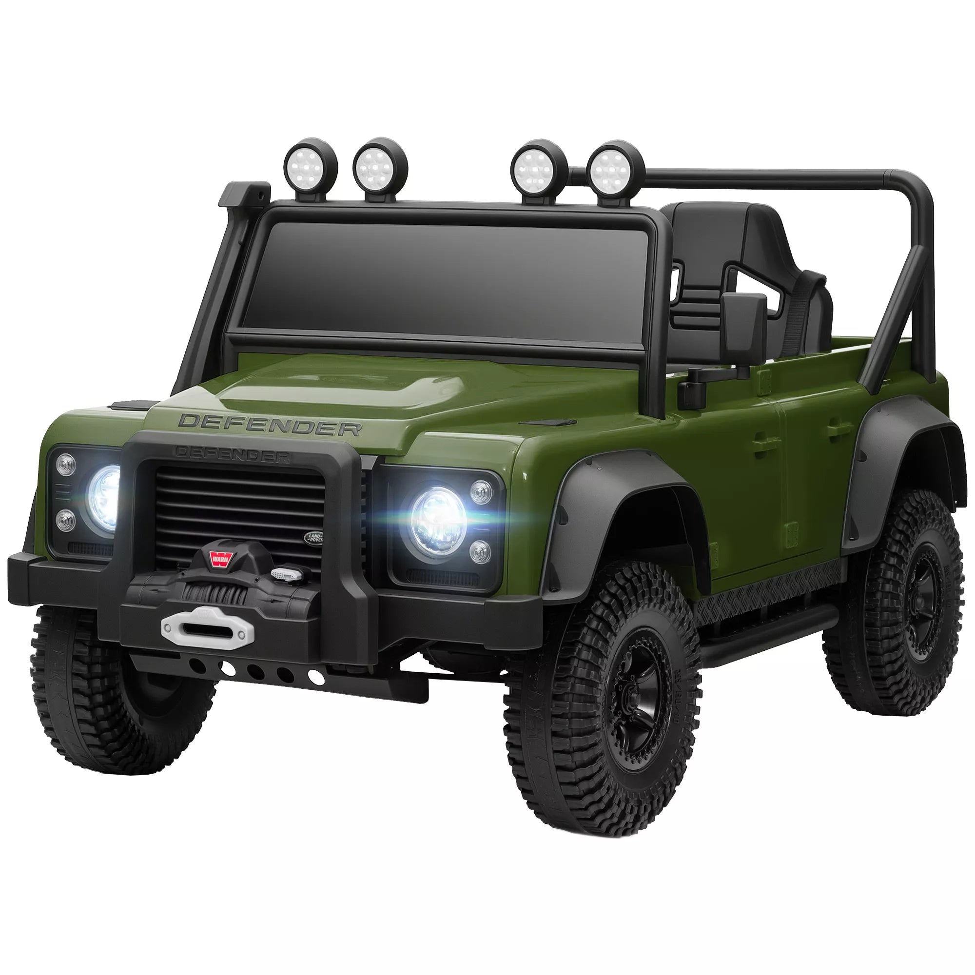 Vaikiškas elektromobilis Land Rover Defender, 37–60 mėn. vaikams, žalias