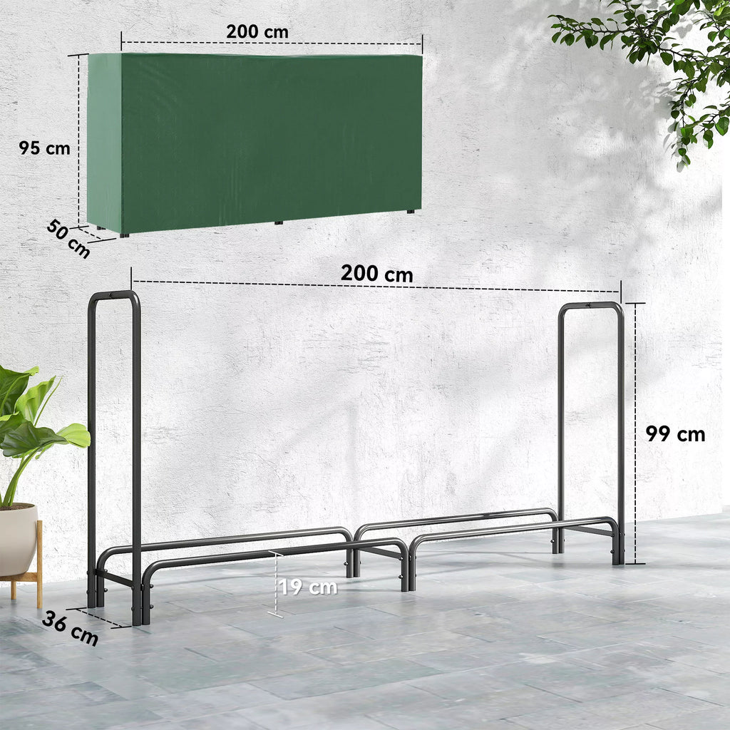 Malkų stovas, 0,6 m³, su dangčiu, milteliais dengtas metalas, iki 200 kg, juodas/tamsiai žalias