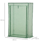 Šiltnamio matmenų schema: 100 cm plotis, 50 cm gylis, 150 cm aukštis