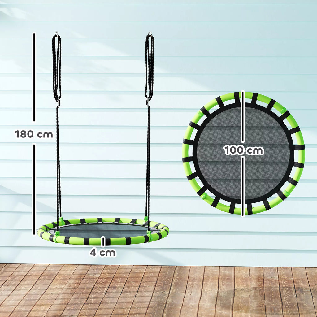 Vaikų sūpynės, 150 kg apkrova, Ø100 x 180H cm, metalas, putplastis, juodos spalvos