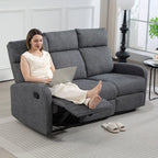 Trivietė sofa su reguliuojamais atlošais ir kojų atrama, pilka