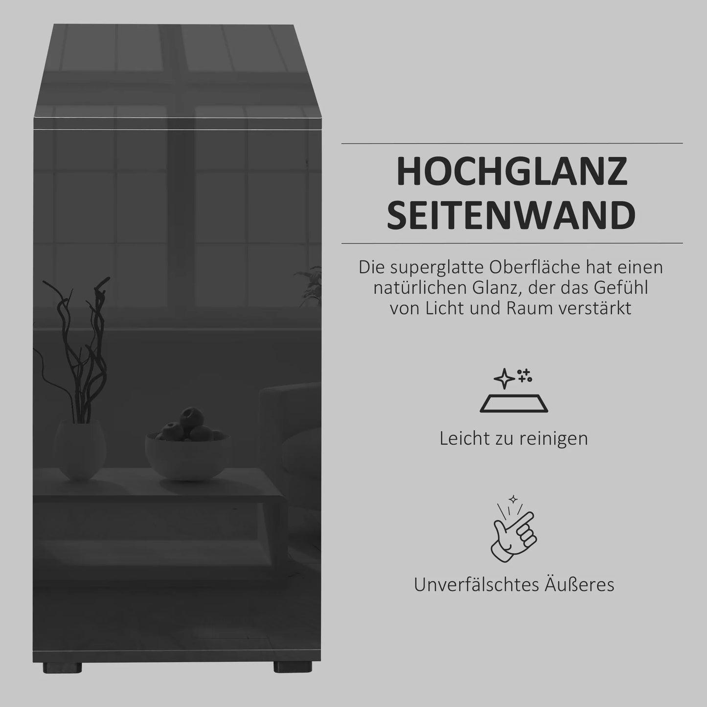 Sandėliavimo spintelė su 2 stalčiais, 2 durimis, su apsauga nuo apvirtimo, skirta svetainei, miegamajam, 79 x 36 x 74 cm, juoda