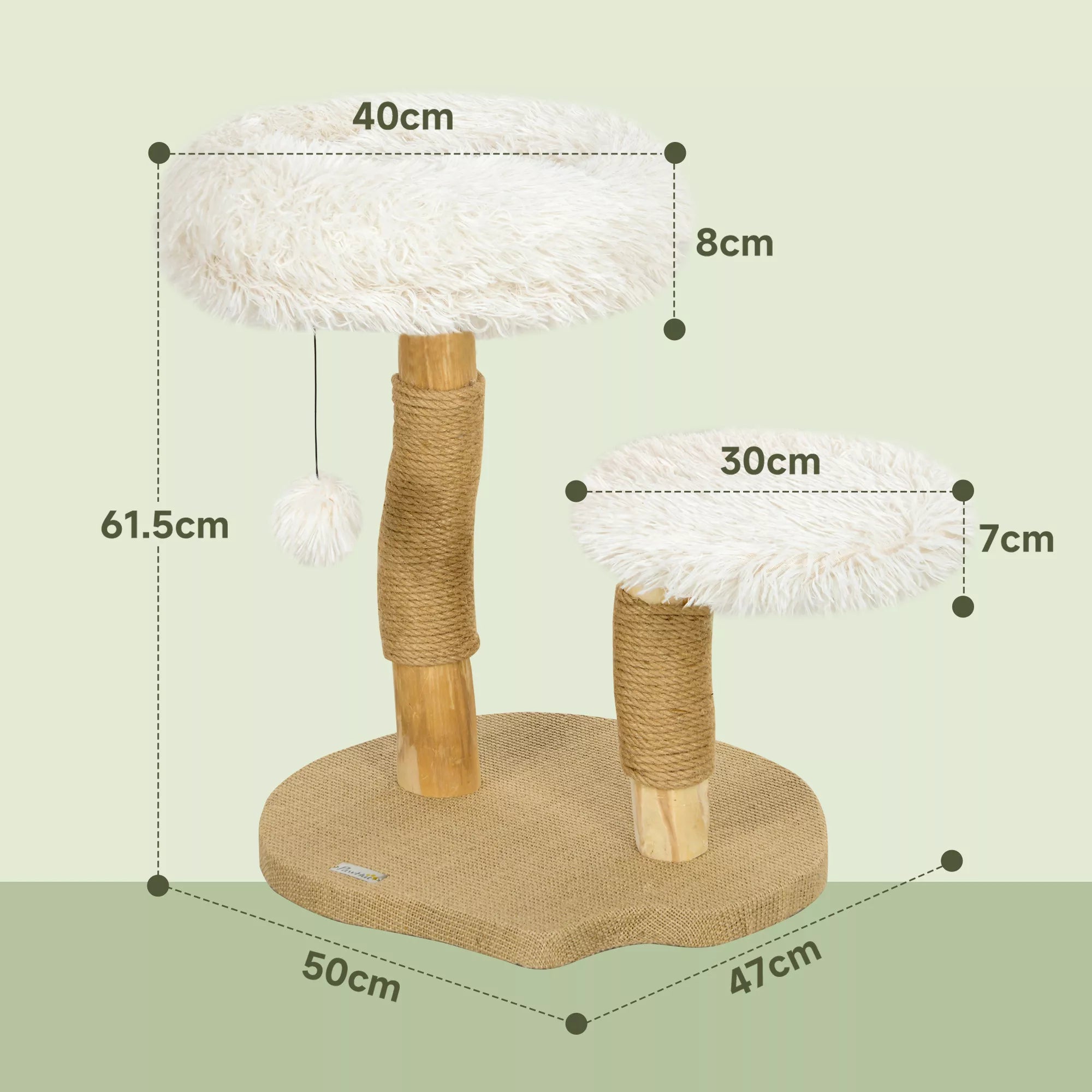 Kačių medis Pet Palace, 61,5 cm, baltas