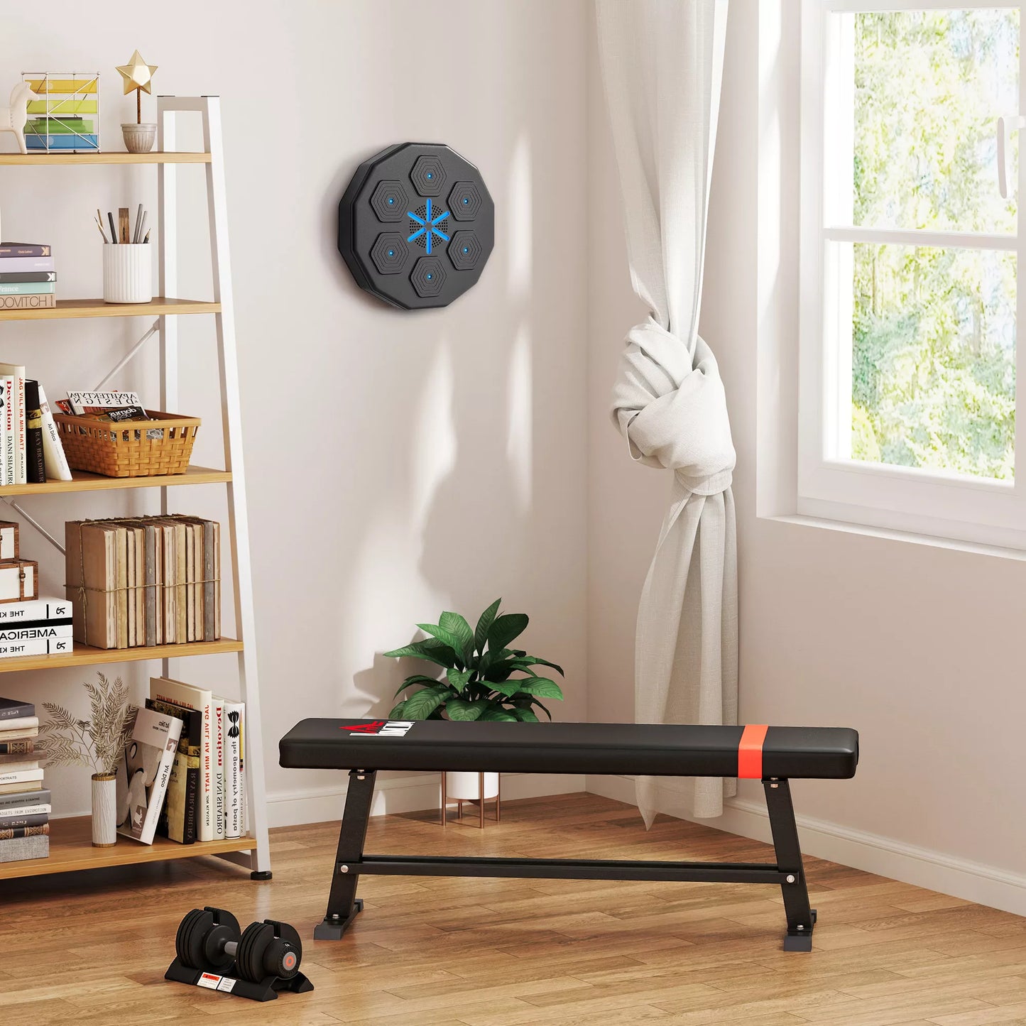 Hantelis, reguliuojamas svoris 3,5/6/8/10 kg, nepažeidžia grindų, juodas